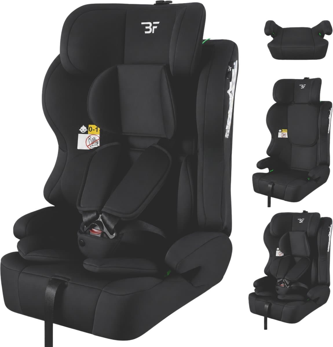 Bebies First Autostoel Grandtour V2 i-Size - Groep 1/2/3 (76 - 150 cm) - Gordel - Zwart