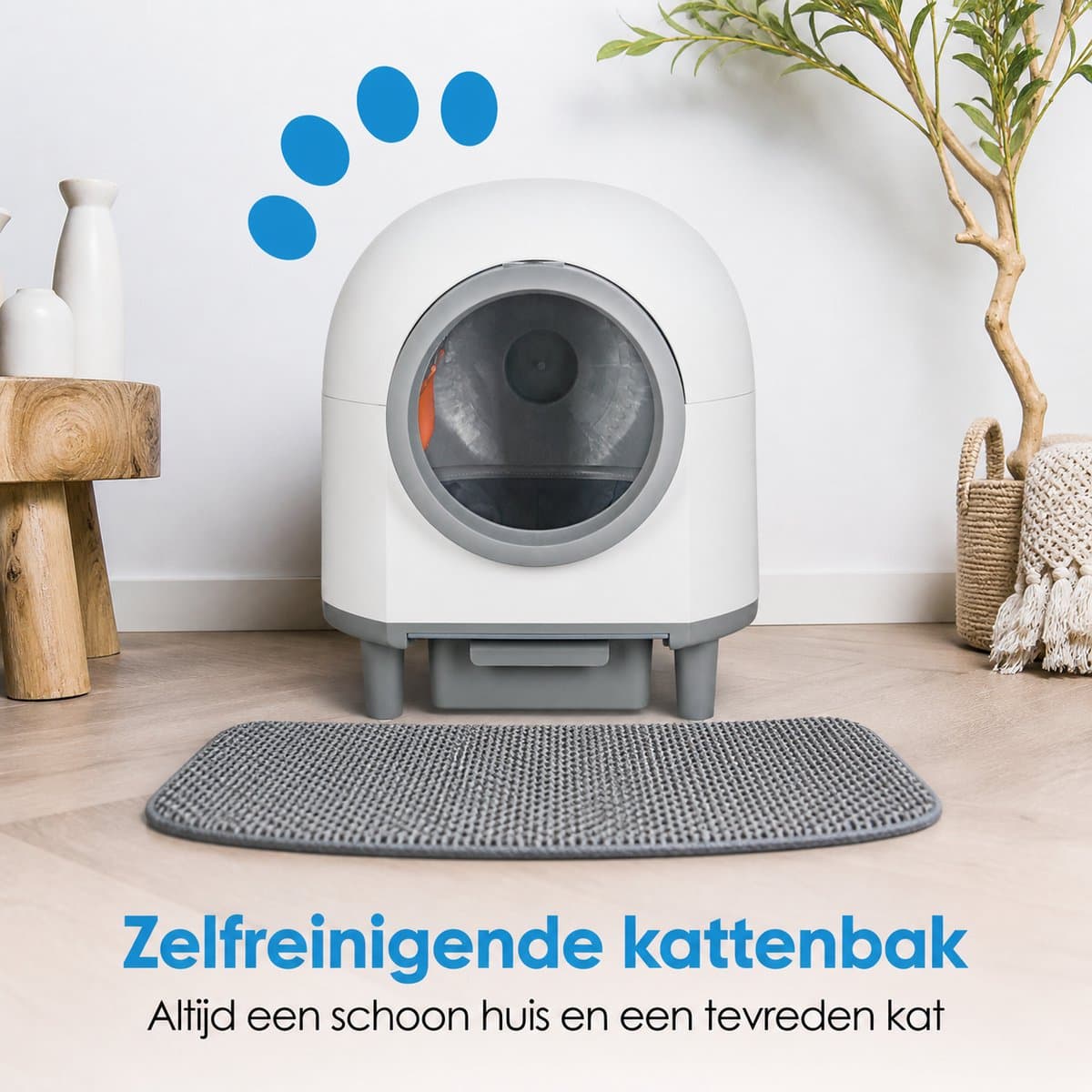 Purloo Automatische Kattenbak 65L XXL - Zelfreinigend + 100 Zakjes en Grindmat thumbnail 2