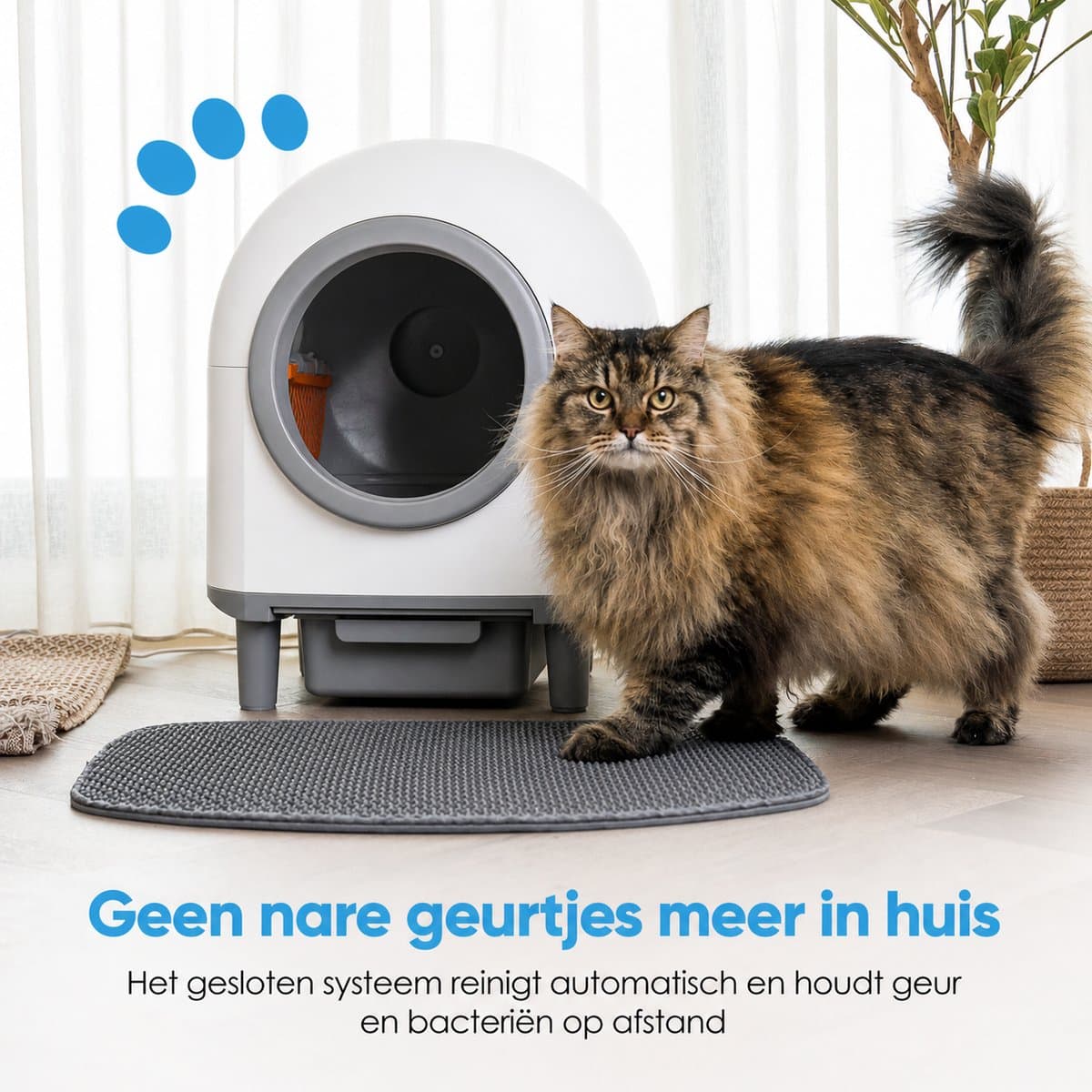 Purloo Automatische Kattenbak 65L XXL - Zelfreinigend + 100 Zakjes en Grindmat thumbnail 3