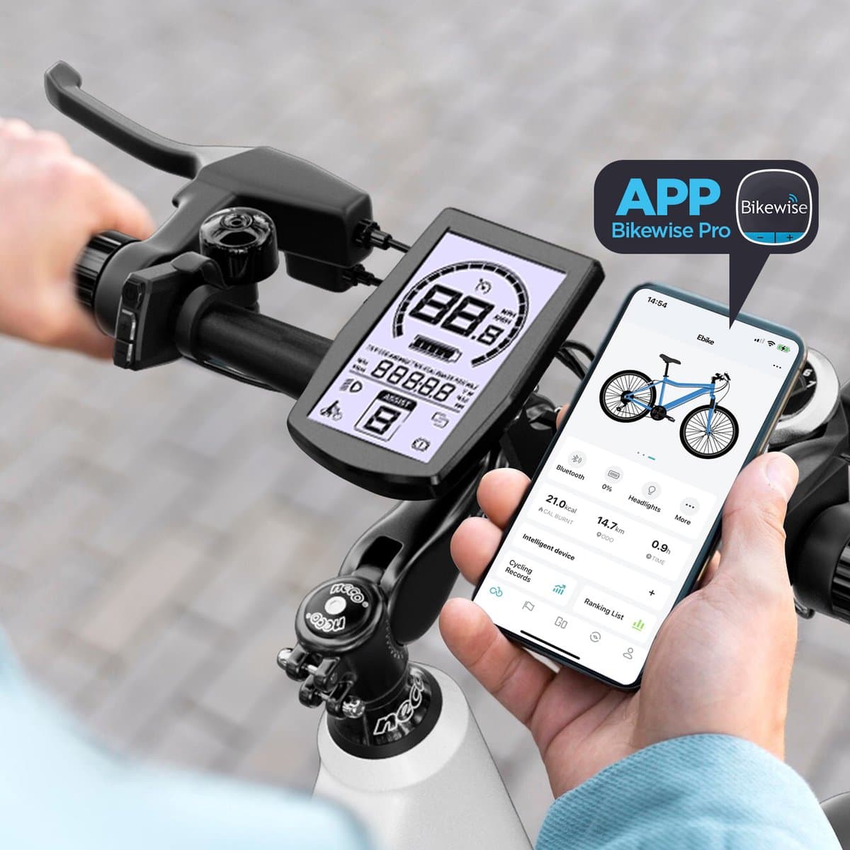 Qekud Elektrische Fiets - E-bike - 26 / 27.5 inch - 250W Motor -36V 13Ah Accu - 100km - 7 Versnellingen - met app - Wit thumbnail 8