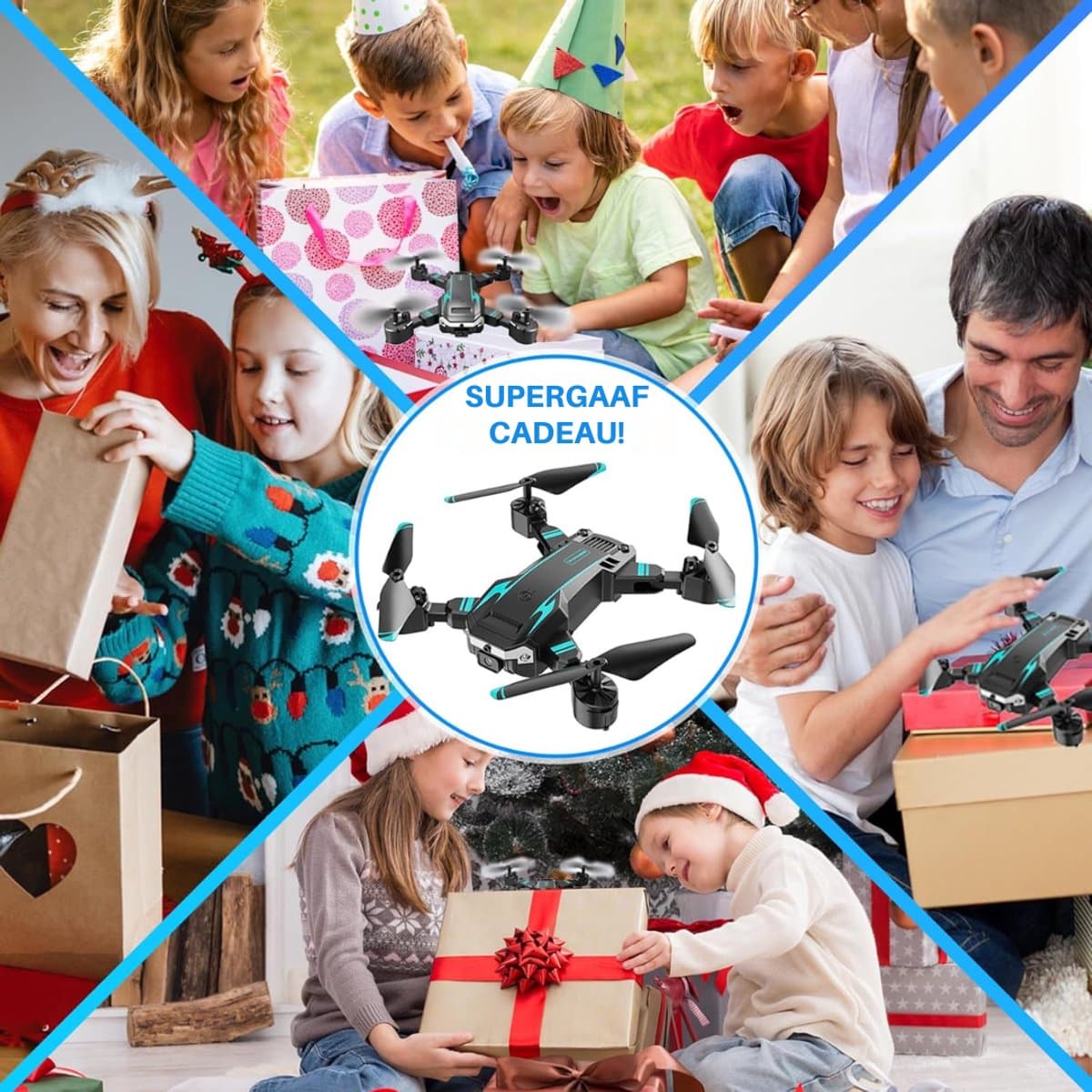 SNJY® Drone met Camera - Drone voor Volwassenen - Drones voor Kinderen - 4K Camera - 3D-Flips - Zwart/Blauw thumbnail 6