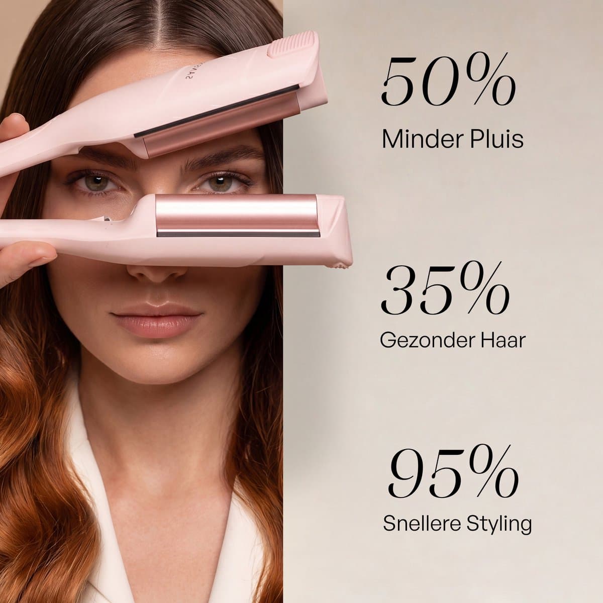 Sansbeauté® Wave Krultang 32mm - Wafeltang - Keramische Haarkruller Beach Waves - Mermade Hair Waves - Mermaid Waves Krultang - Wavy Hair - Krultangen - The Waver - Haarstyler Hair Curler - Dunne en Dikke Crimper thumbnail 6