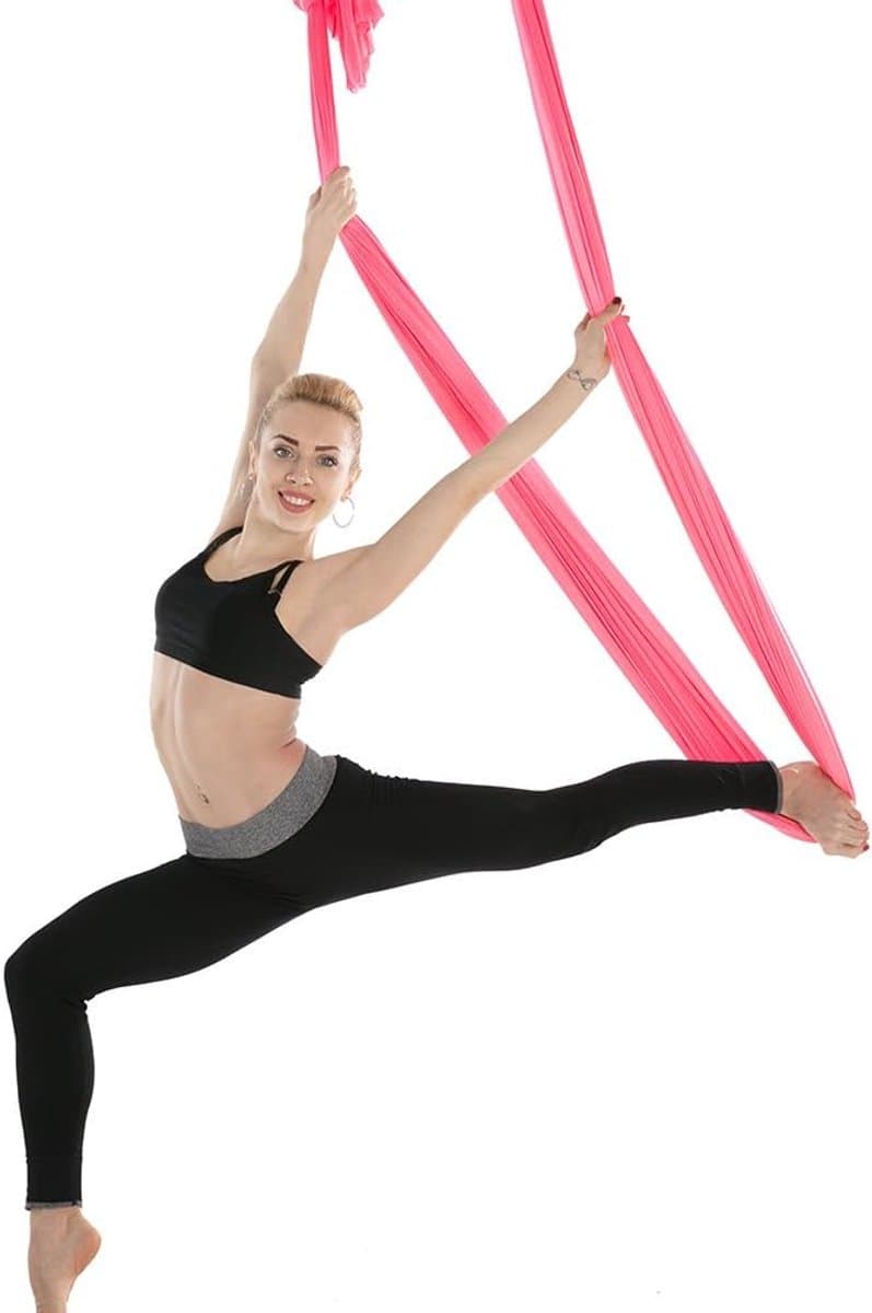 Yoga hangmat - Aerial swing - Yoga Stretcher - met volledige installatie - hardware - Extra sterk doek - 280 x 150 cm - ideaal voor indoor en anti-zwaartekracht-oefeningen thumbnail 7