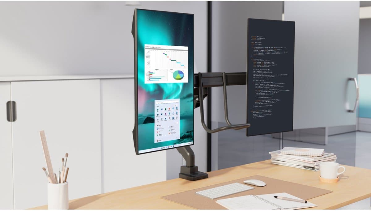 Kensington SmartFit Dubbele Monitor arm met Crossbar en Handgreep – Zwart thumbnail 8