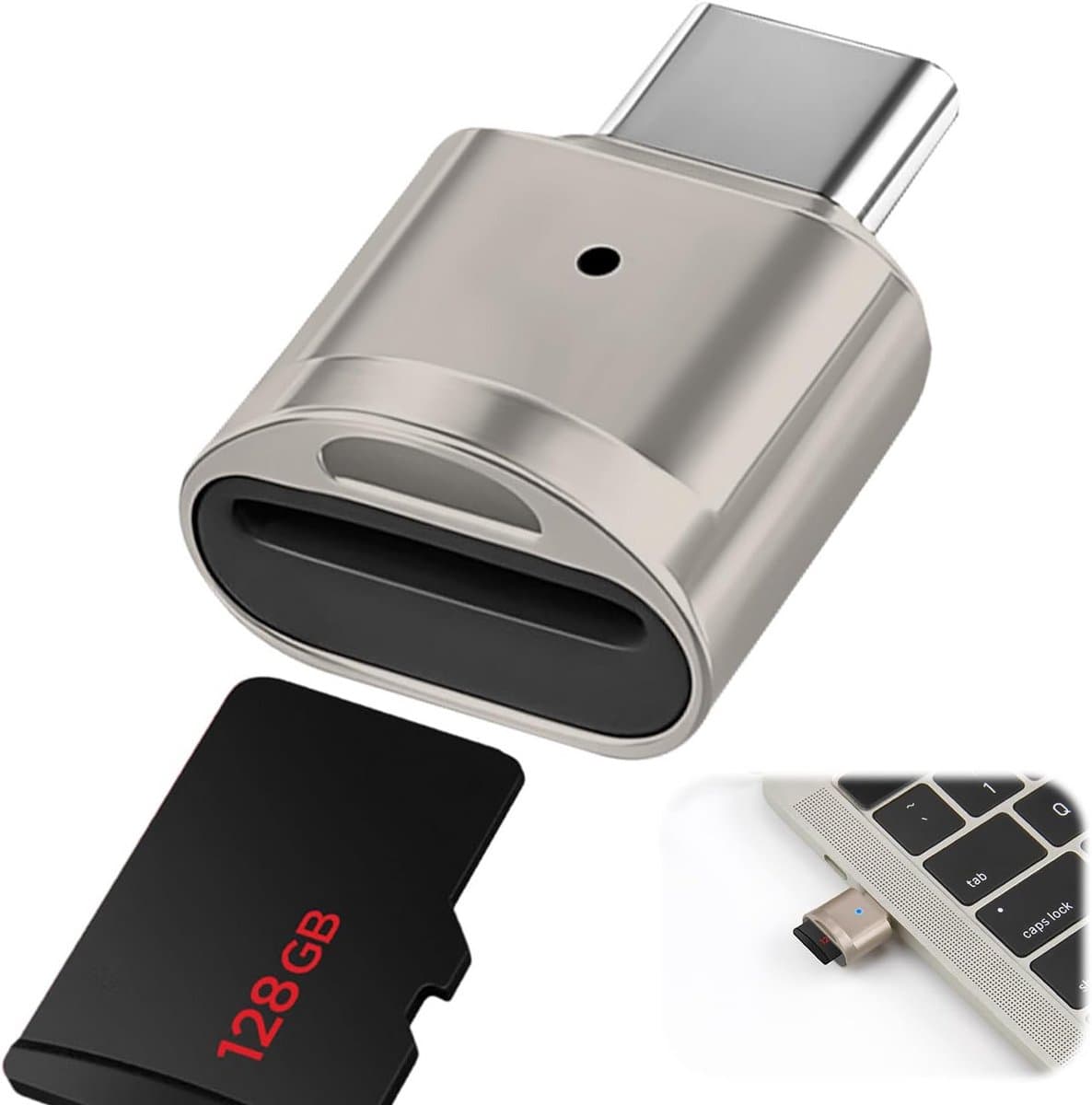 Geheugenkaartlezer - SD USB C - Snelle Data Overdracht - Plug & Play - Tot 256GB - Zwart thumbnail 7