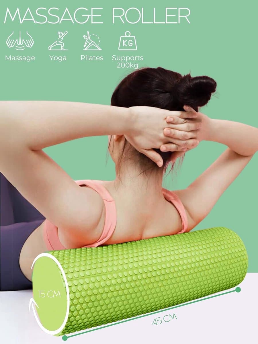 Foam Roller Schuimrubber rol Fitness Massagerol voor Triggerpoint - 45x15cm thumbnail 5