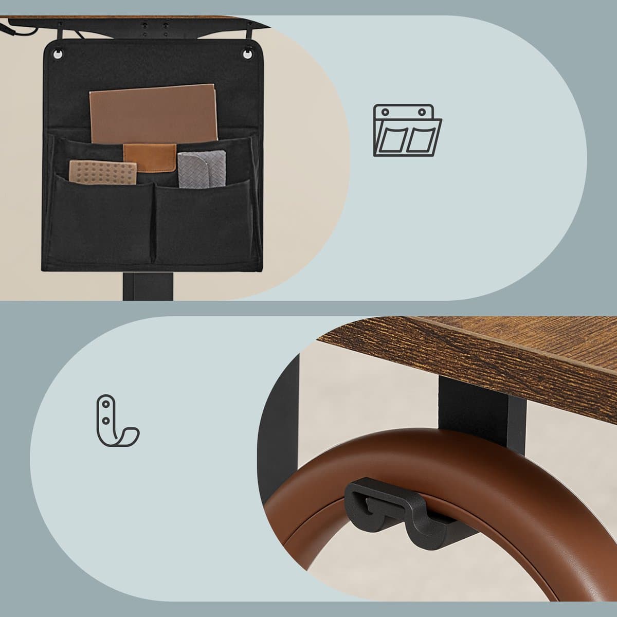 SONGMICS - Bureau - Zit Sta Bureau - Elektrisch In Hoogte - 4 Geheugenstanden - USB-C Poort thumbnail 6