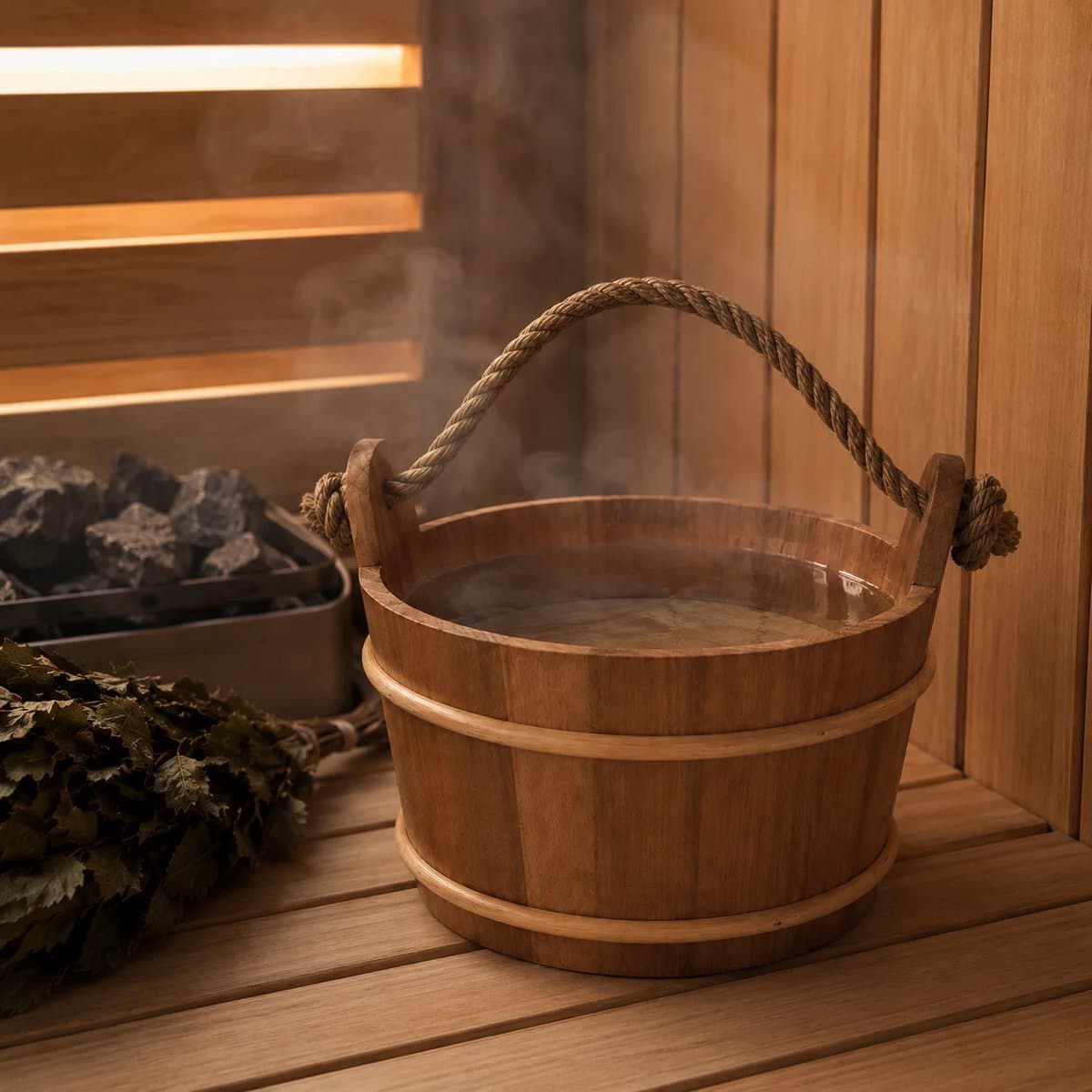 Heetvik Sauna Emmer - Elzenhout, 4L, Touwhandvat thumbnail 2