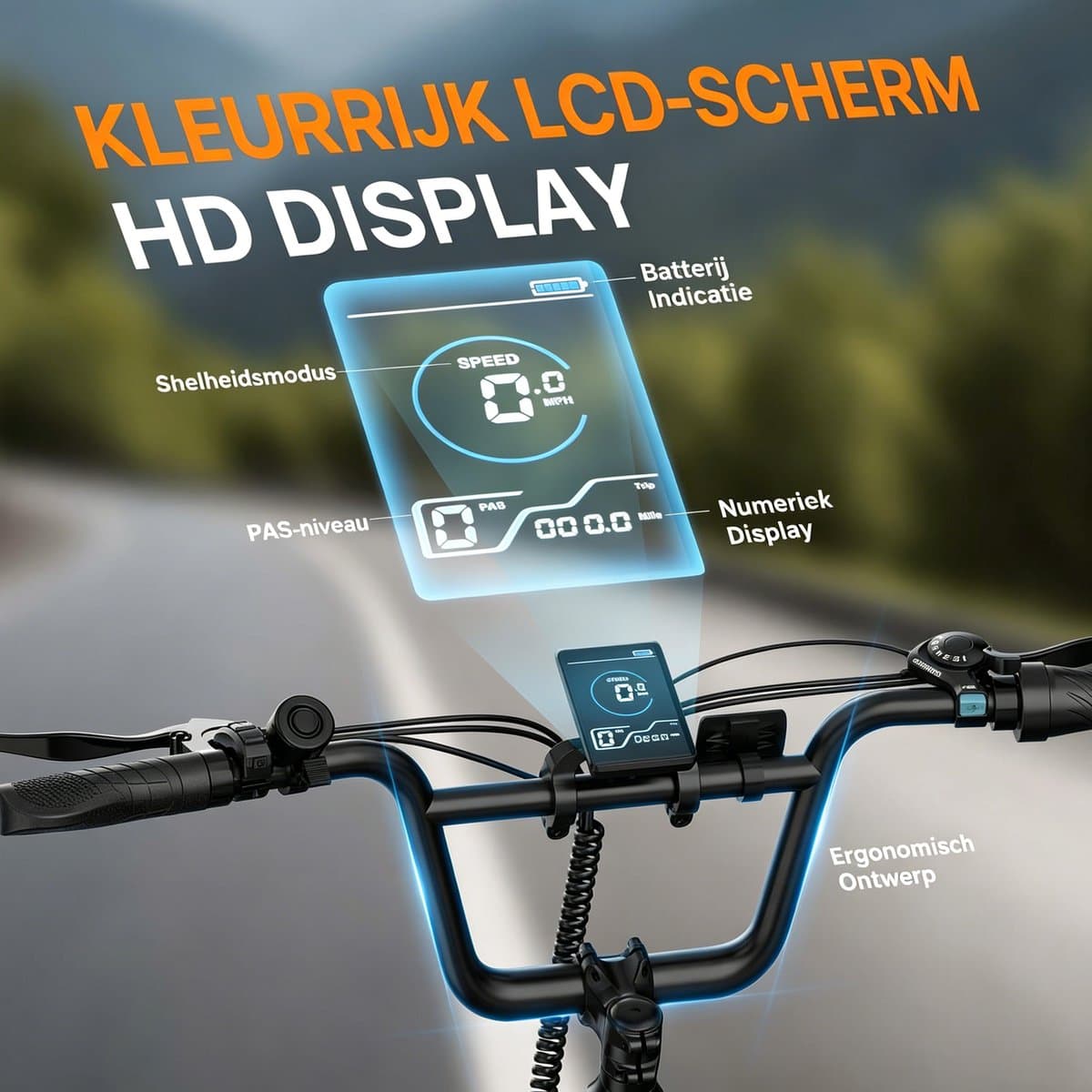 Qekud E20 Elektrische Fiets – 250W - 20 inch Fatbike - 48V 13Ah Accu – 7 versnellingen – Zwart thumbnail 4
