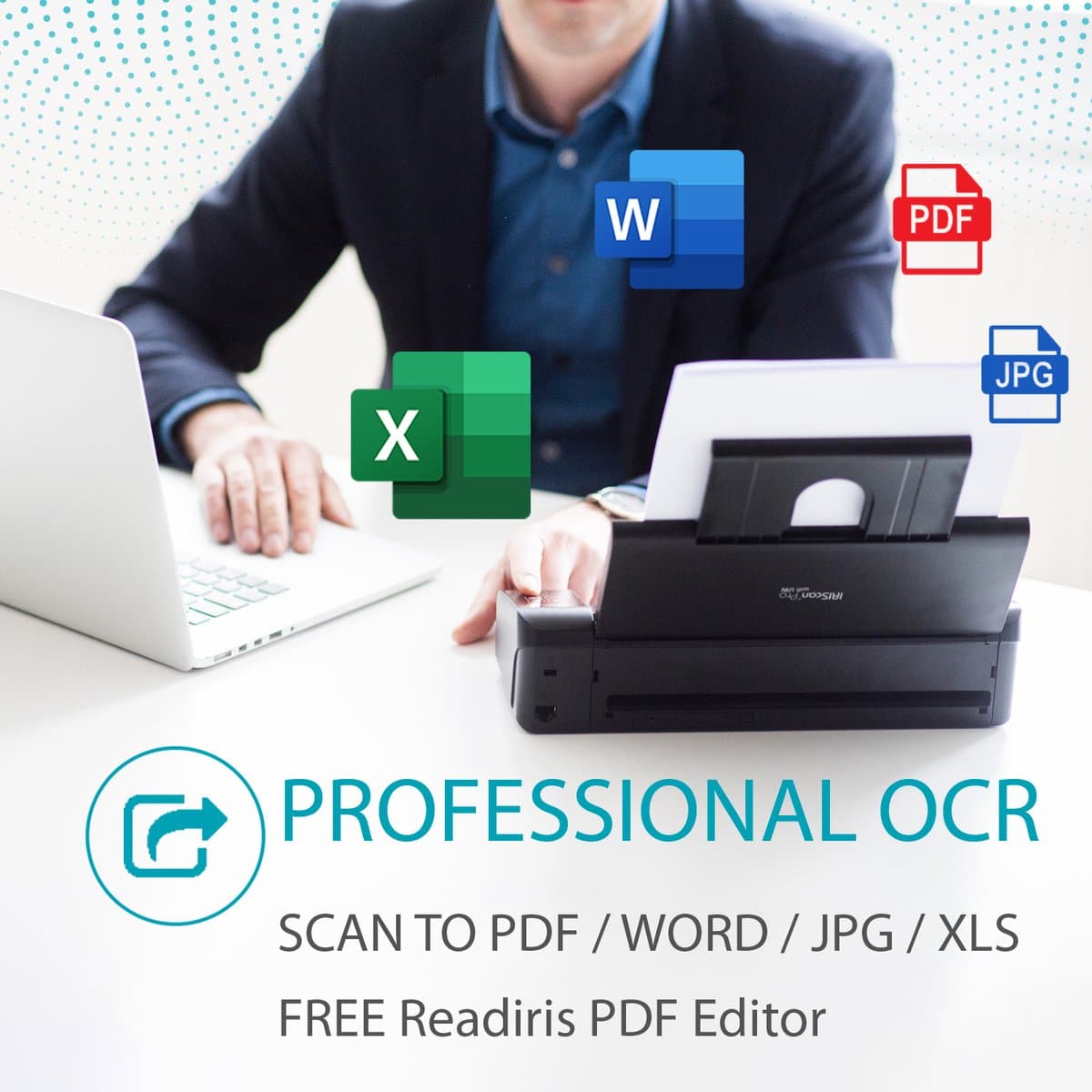 IRIScan Pro Scanner documentenscanner A4 20PPM ADF20 Duplex -v5: + Readiris PDF Gratis Win only thumbnail 3