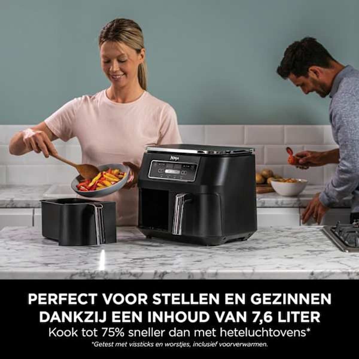 Ninja Foodi AF200EU Dubbele Airfryer XXL - Dubbele Mand - 7.6 Liter - Dual Zone Technologie thumbnail 8