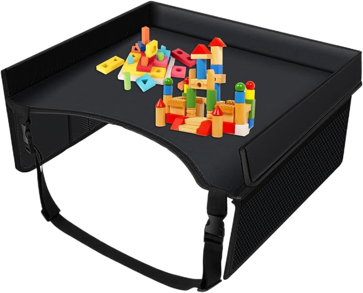 Kinder Reis Tafel - Schoot Dienblad - Creatief Spelen - Met Opbergvakken - 40 x 32 x 20 cm - Zwart thumbnail 6