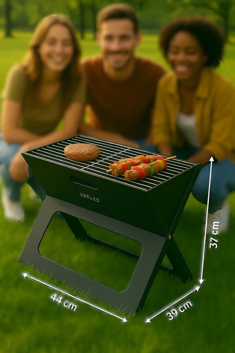 Ceruzo Opvouwbare Budget Barbecue - Draagbaar- Inklapbaar - Houtskool- Camping -Strand -Park thumbnail 2