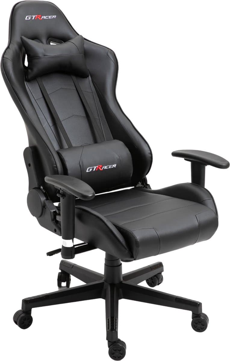 GTRacer Pro gamestoel zwart – 150 kg, 180° thumbnail 3