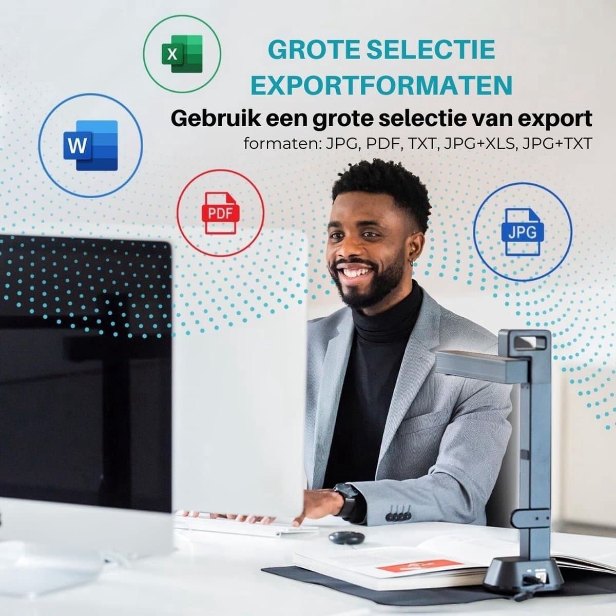 Thuys – Smart Boekenscanner – Documentenscanner via USB – Scanner – Document Camera – Zwart thumbnail 5