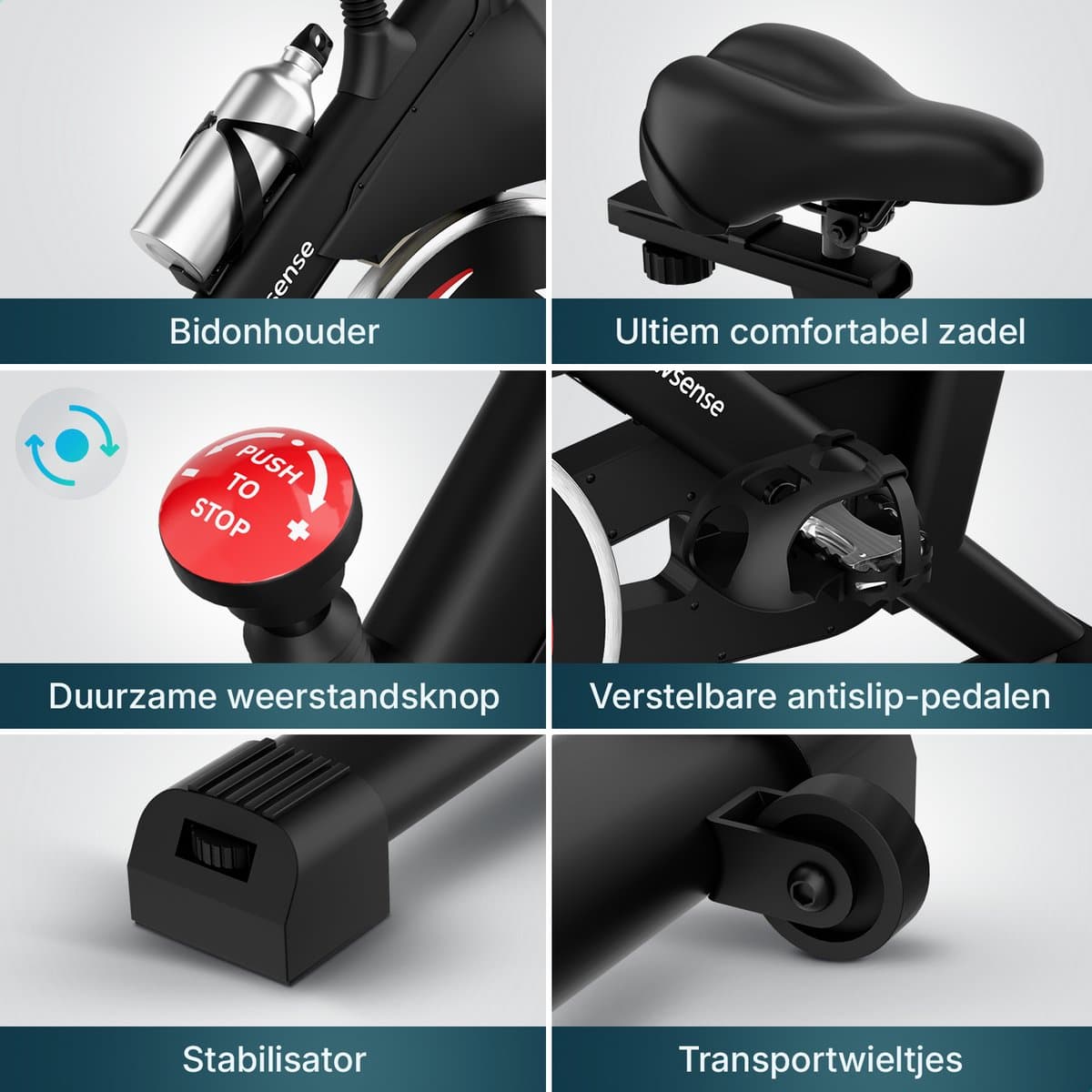 Flowsense Hometrainer Velair One - Fitness Fiets - Home Trainer met Magnetische Weerstand - Hometrainers Spinningfiets - 3KG Vliegwiel - Incl. Tablethouder thumbnail 3