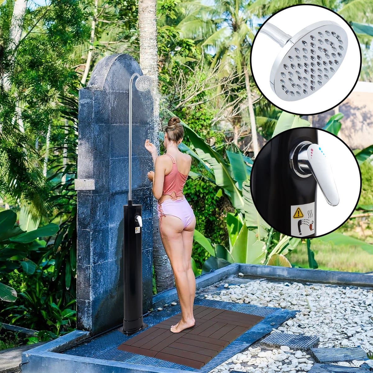 Buitendouche Ampend solardouche met 18 L tank zwart casa.pro