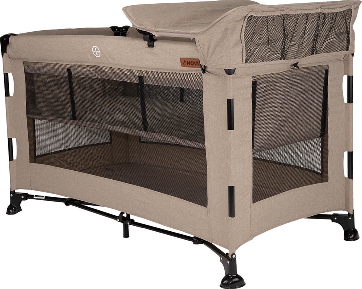 Novi Baby Nora Luxe Campingbed - Beige/Zwart - reisbed - Inclusief transporttas - Inclusief verschoonblad -Inclusief bodemverhoger thumbnail 2