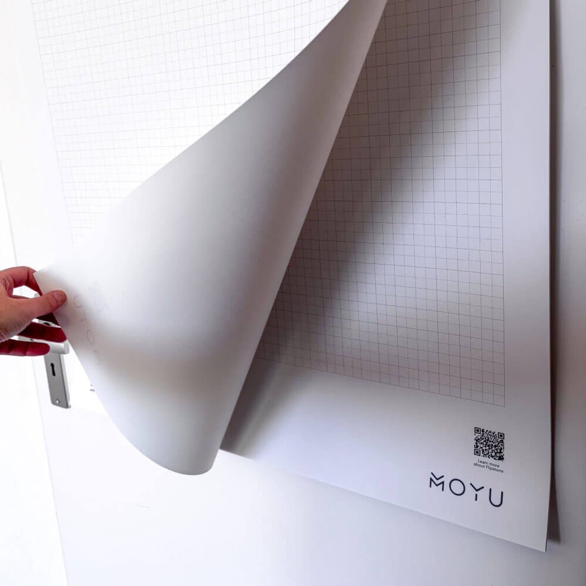 MOYU Uitwisbaar flipoverpapier van steenpapier - Ruitjes & blanco - 65 × 100 cm - 5 vellen thumbnail 3
