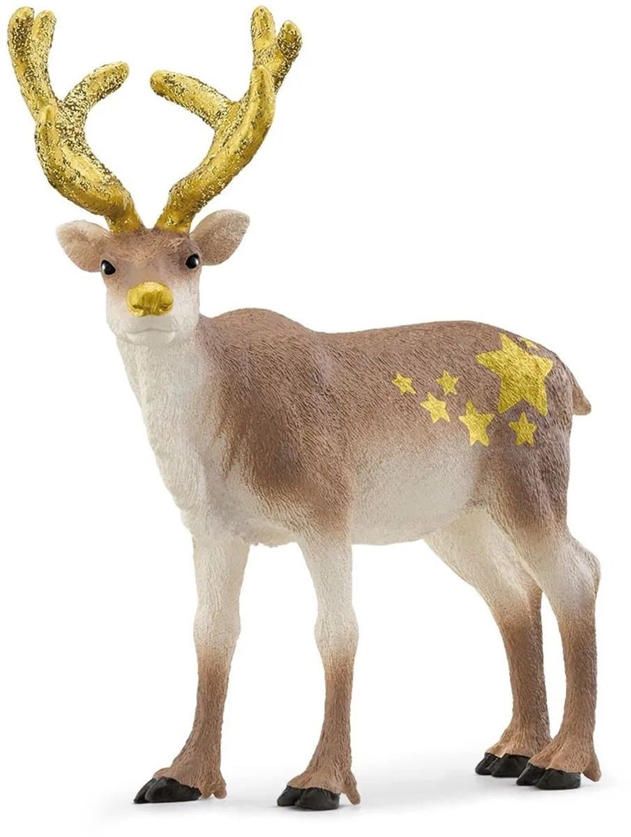 Schleich Wild Life Rendier speelfiguur met goudglanzend gewei thumbnail 7