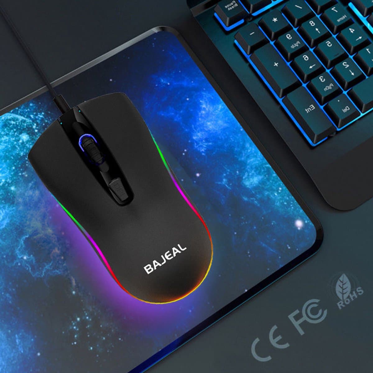 Gaming Muis Zwart – RGB Verlichting – USB – 3 Instelbare DPI (800/1200/1600) – Ergonomisch – Bedrade Muis voor PC & Laptop thumbnail 4