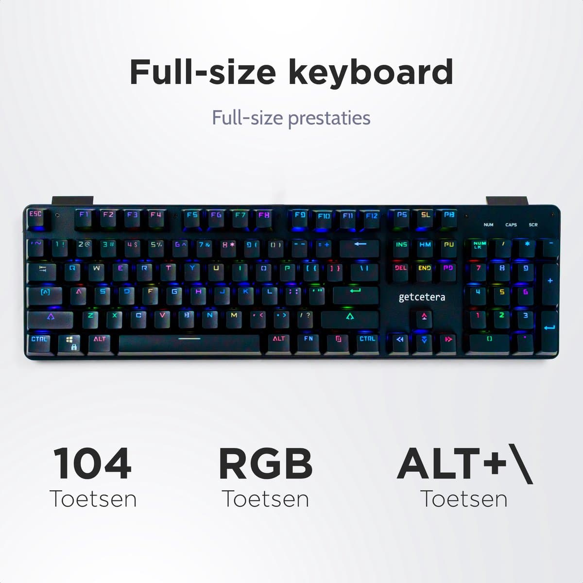 getcetera Mechanisch Gaming Toetsenbord 104 Toetsen Red Switches thumbnail 6