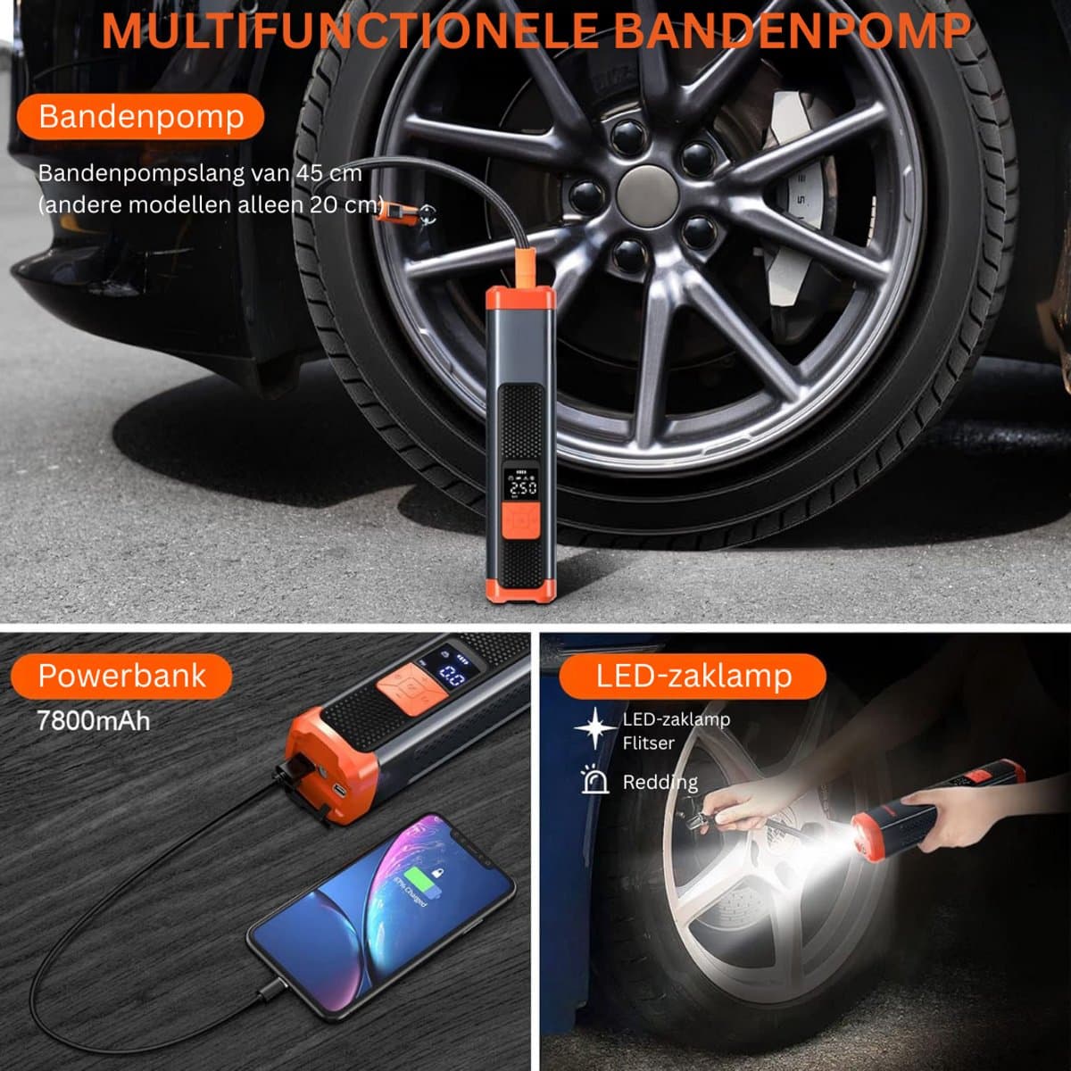 DailySupplies® Autobanden Pomp - Elektrische Fietspomp - Compressor - Luchtcompressor thumbnail 5