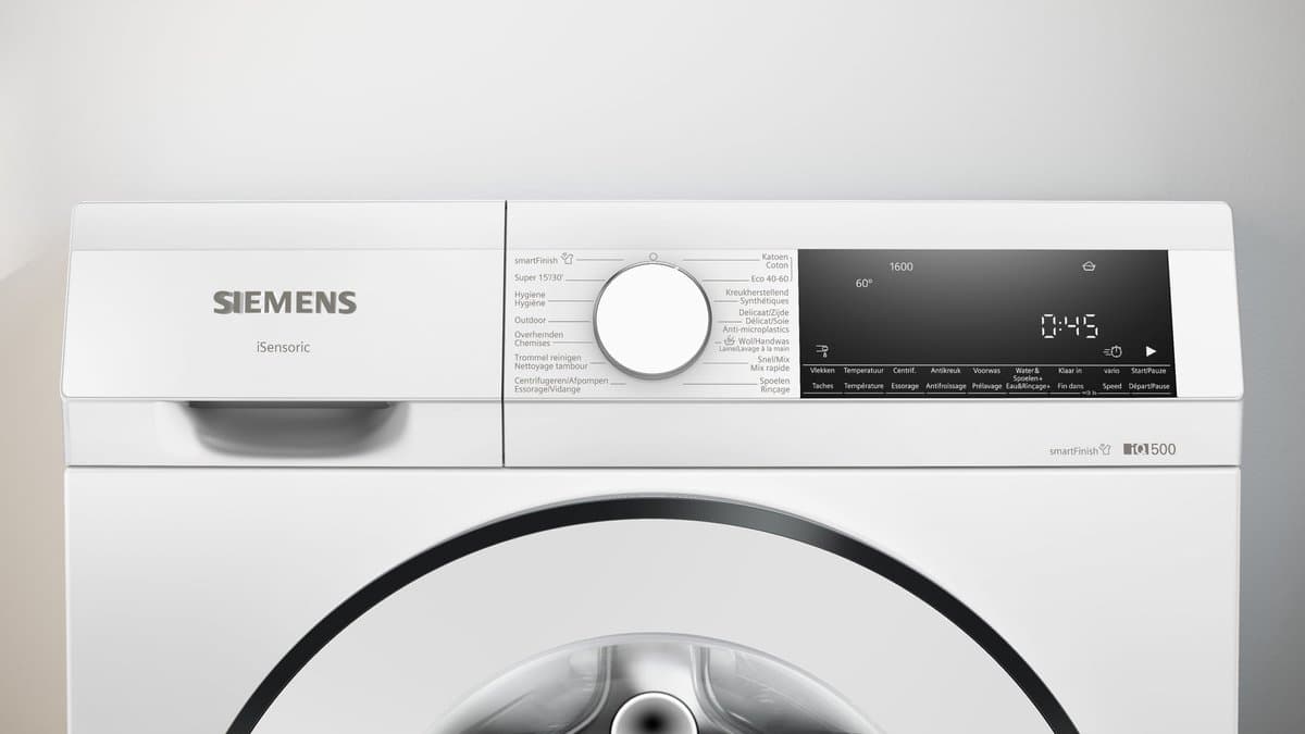 Siemens WG46G2ZEFG - iQ500 - Wasmachine - 9 kg - 1600 rpm - Energielabel A - SmartFinish: vermindert kreukels tot 50% - speedPack L: verkort wasprogramma’s tot 15 of 30 minuten thumbnail 5