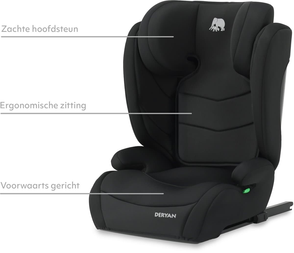 Deryan Charlie Luxe Autostoel i-Size - Isofix - 100 tot 150 cm - Zwart thumbnail 5