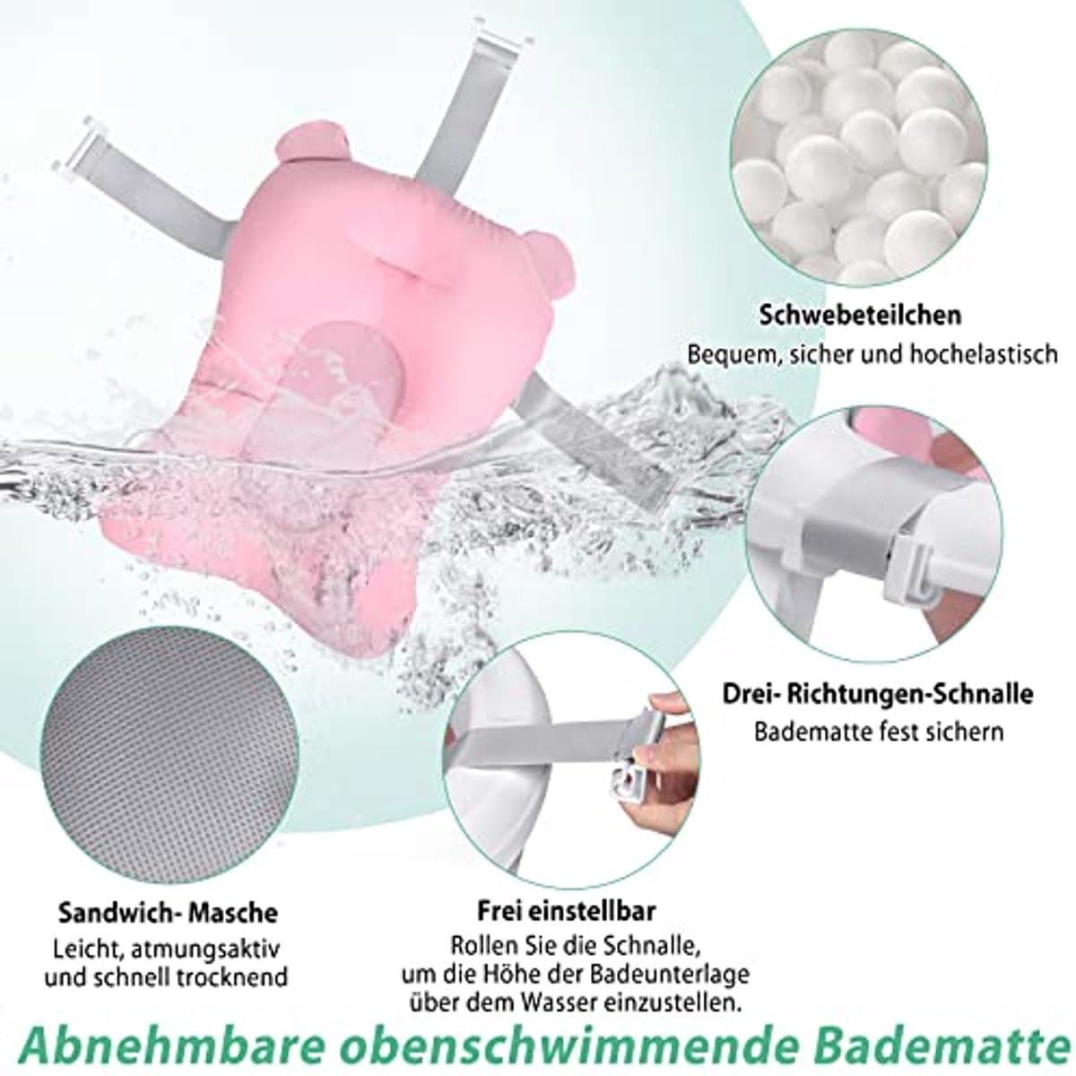 Opvouwbare Babybadkuip 82x50 cm - Antislip + Zitkussen thumbnail 3