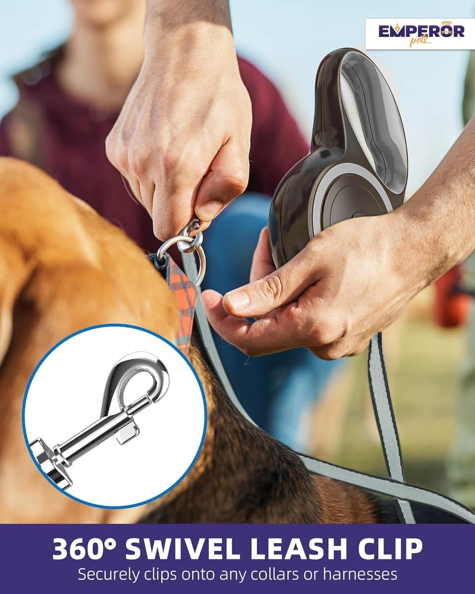 Intrekbare hondenriem 26ft voor grote honden - Zware belastbare hondenriem tot 110 lbs thumbnail 5