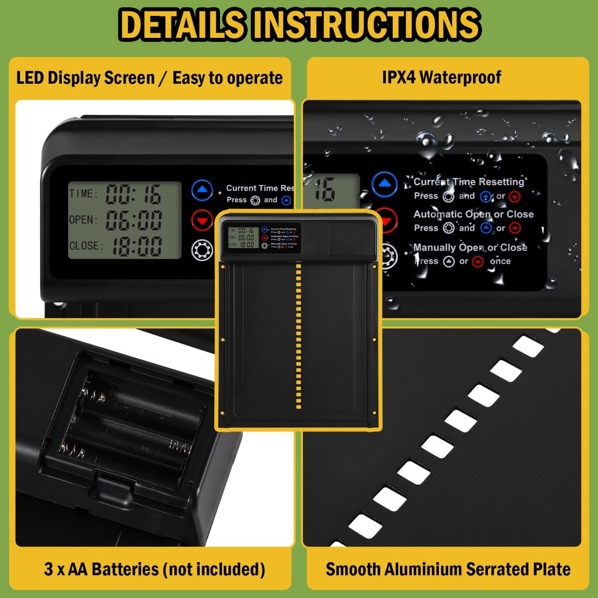 Automatische Kippendeur met Timer - IPX4 - €45,69