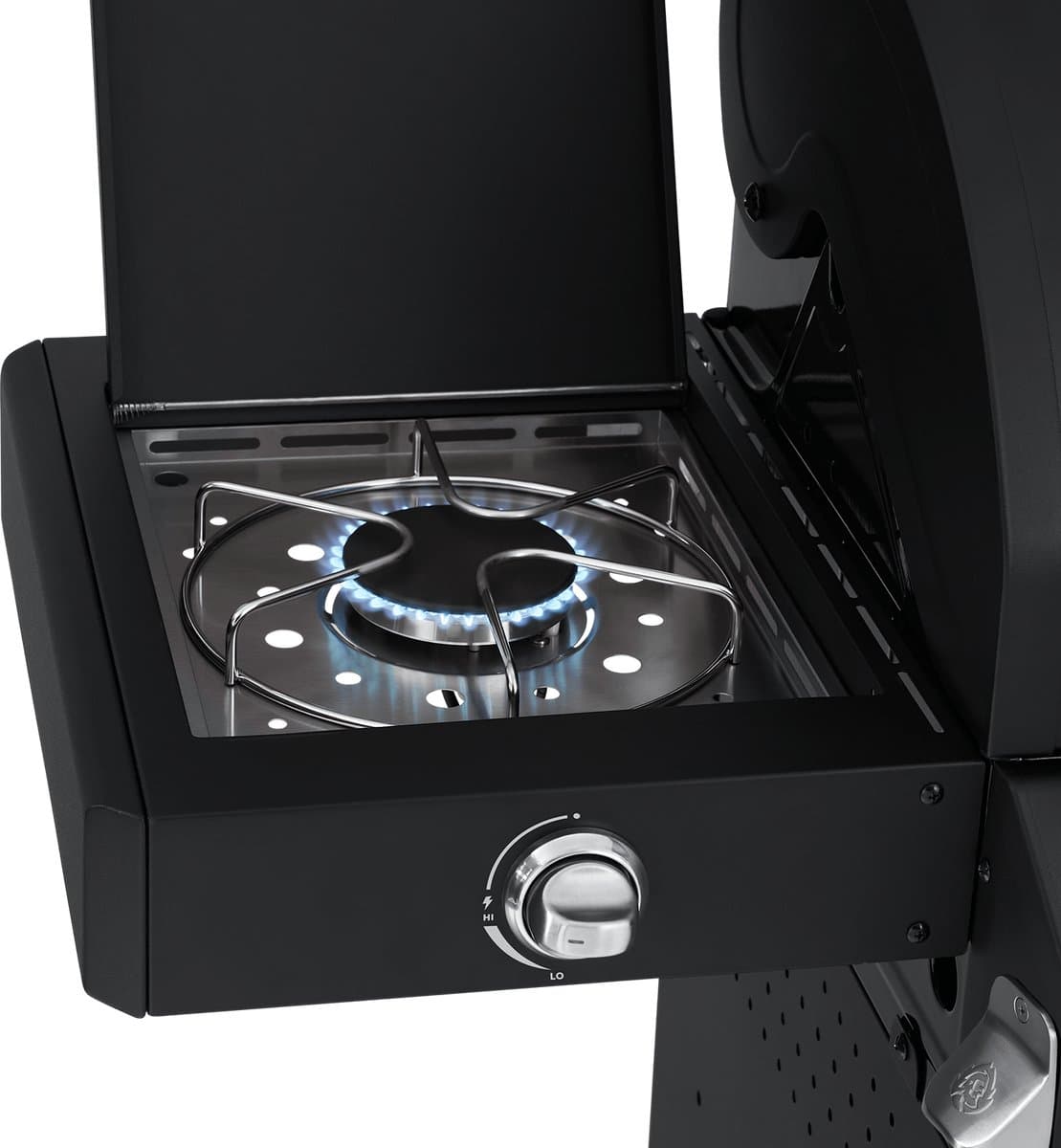 BURNHARD® 4 Branders gasbarbecue Big FRED Black Series 3 incl. achterbrander, keramische 900°C infraroodbrander, zijkookplaat, gietijzeren grillrooster + uitklapbare zijtafels thumbnail 7
