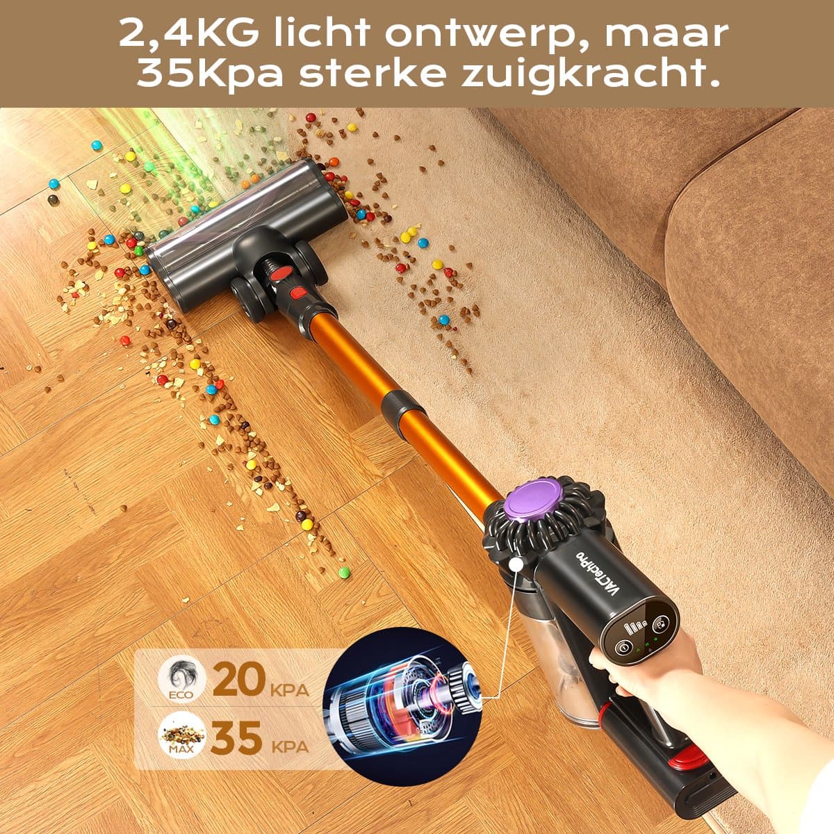 VACTechPro V15 Steelstofzuiger 35000Pa 6-in-1 Draadloos thumbnail 4