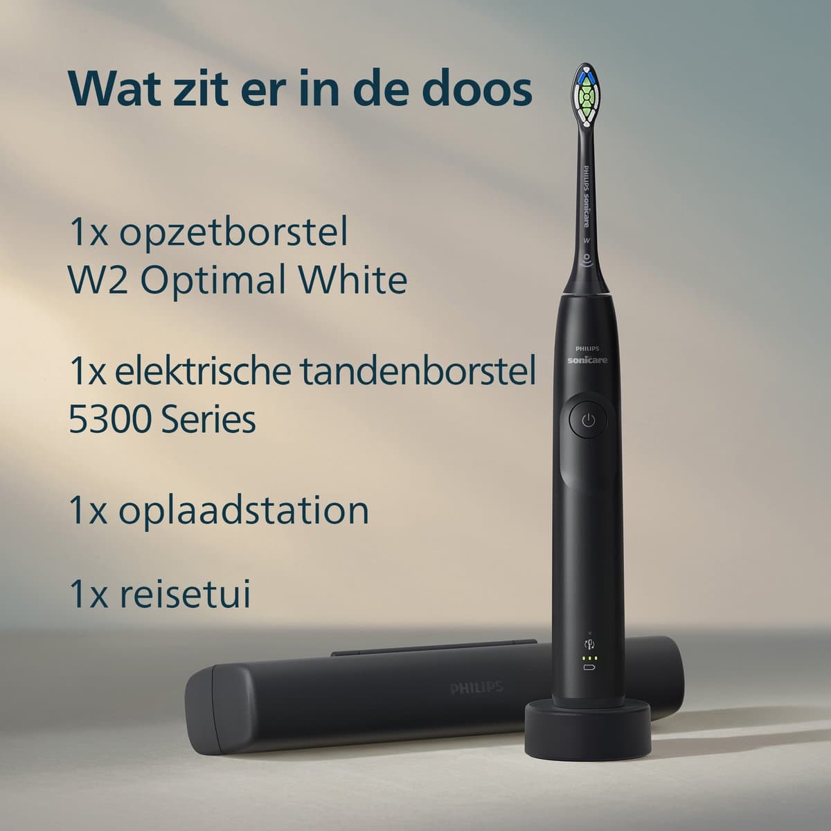 Philips Sonicare 5300 Series - Elektrische Tandenborstel - Zwart - Reisetui - Wittere tanden - HX7101/02 thumbnail 3