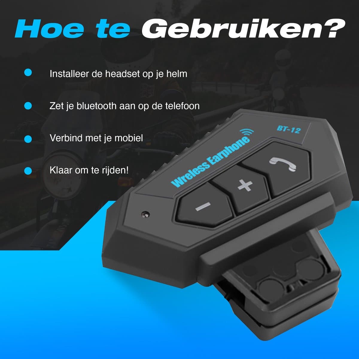 Garpex Motorhelm headset - Bluetooth - handsfree bellen - IP67 waterbestendig thumbnail 3