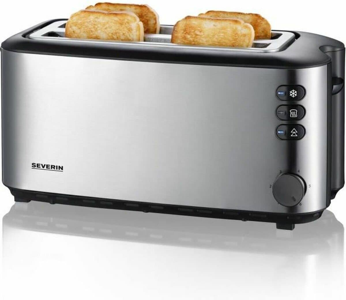 Severin AT 2509 Broodrooster – Lange Sleuf – 4 Sneetjes – RVS – 1400 W thumbnail 8
