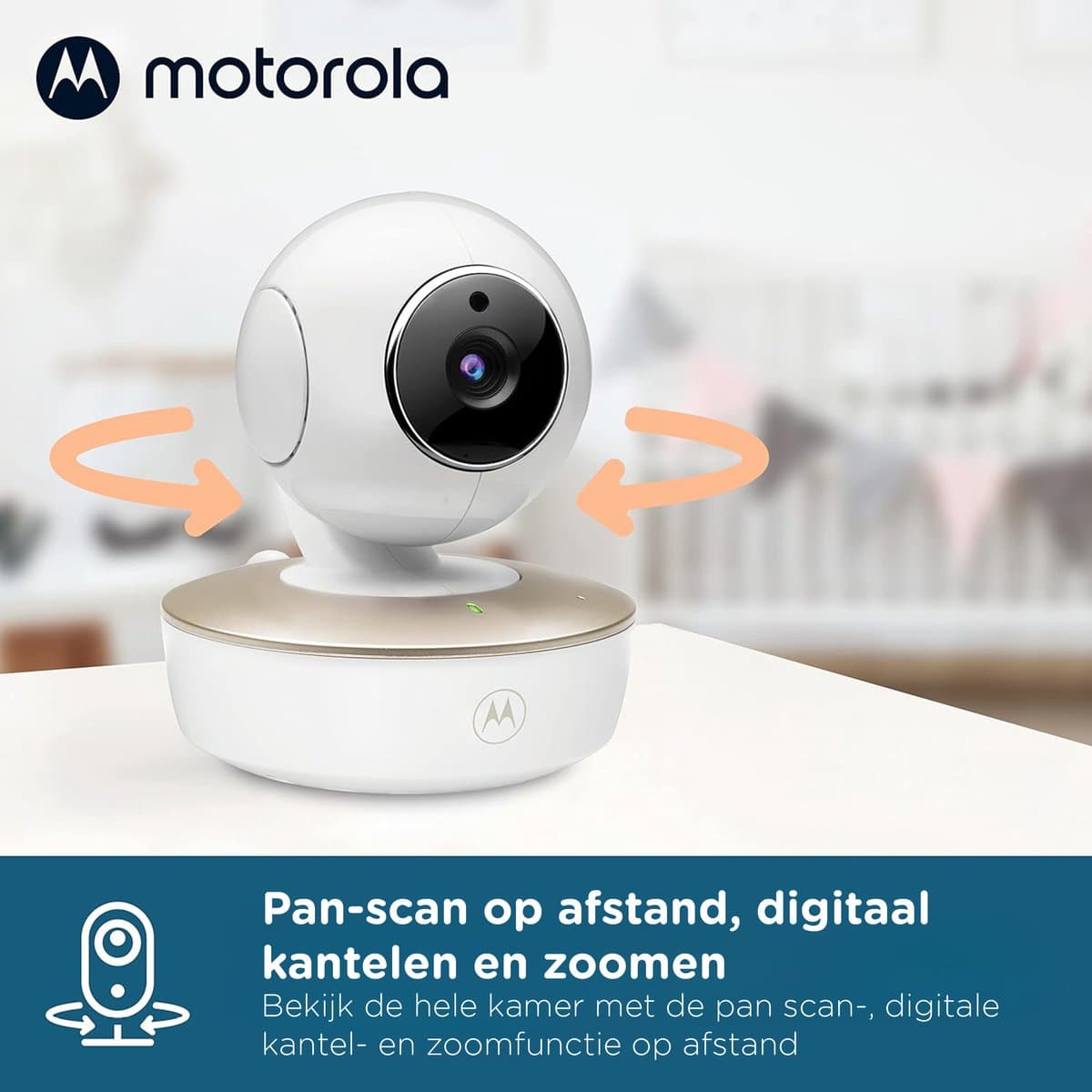 Motorola Nursery Babyfoon met Camera - Baby Monitor VM50G - Baby Camera met Kleuren Display, Tweeweg Communicatie en Infrarood Nachtvisie - 50M Bereik - Inzoomen, Kantelen en Draaien thumbnail 5