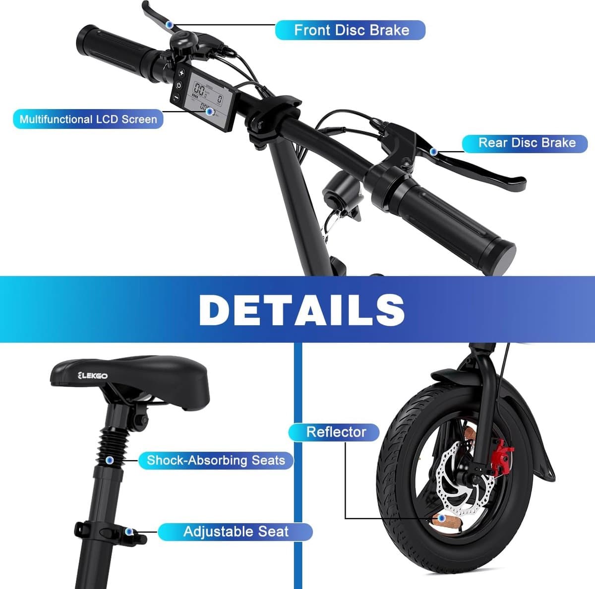 HITWAY Elektrische Step H9 Pro ABE - E Scooter met 10 Inch Banden en een 20.8Ah Batterij met Hoge Capaciteit – Actieradius van 80-90 km – 500W motor – Opvouwbaar – IP54 Waterdicht – Slimme bediening via App