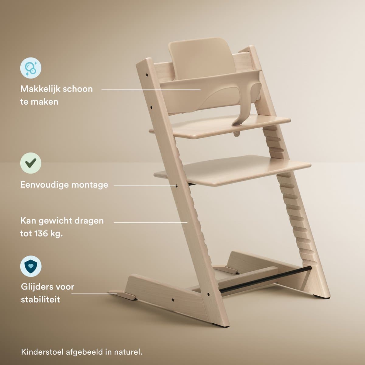 Stokke Tripp Trapp-kinderstoel (Glacier Green), Stokke-dienblad (wit) - Incl. Tripp Trapp-stoel, babyset 2 voor kinderen van 6-36 maanden en Stokke-dienblad - Verstelbaar, ergonomisch en gemakkelijk schoon te maken thumbnail 3