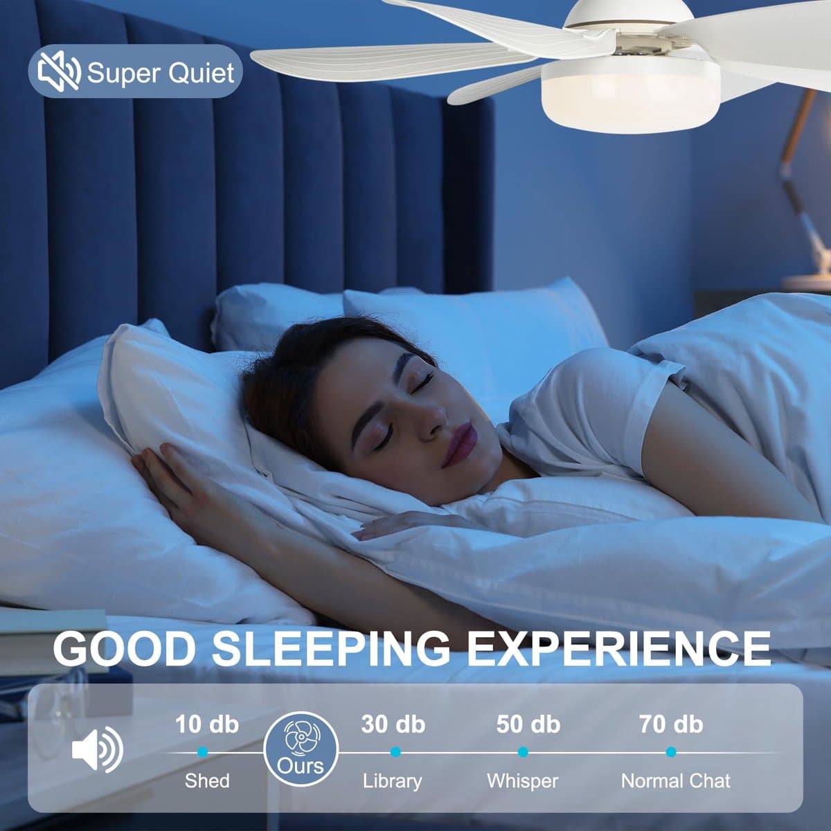 Kraftverdia Plafondventilator met verlichting - LED 40W - Ø 50cm - Afstandsbediening smart lamp - Plafondlampen - Plafond lamp - Ventilator thumbnail 6