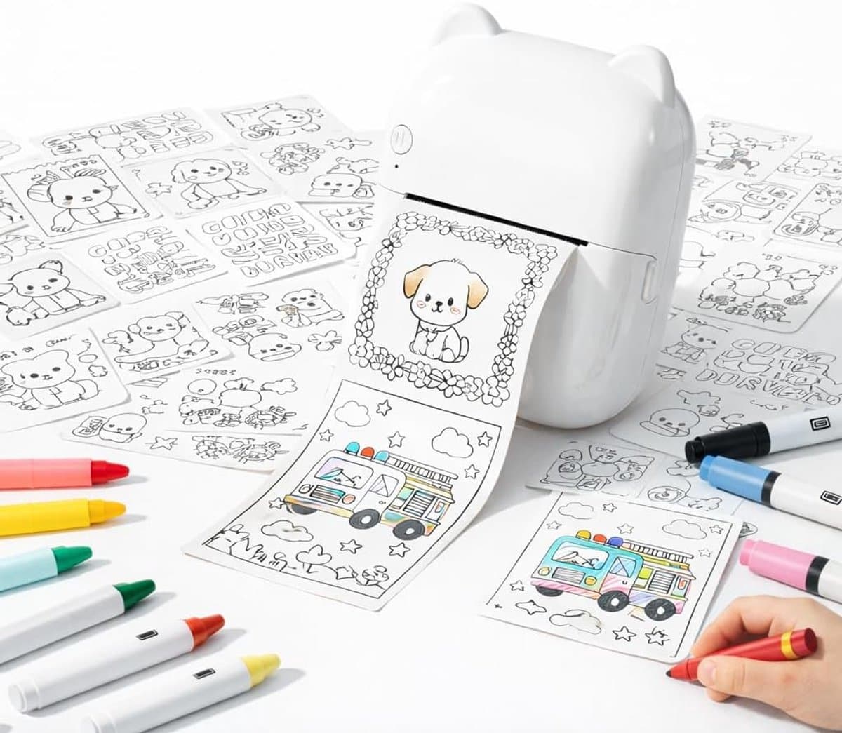 AI Mini Thermische Printer voor Kinderen met Spraakbesturing – Draagbare Inktloze Stickerprinter met Foto- en Afbeeldingengeneratie, voor Notities, Kleurplaten, Dagboek en DIY-Knutselprojecten