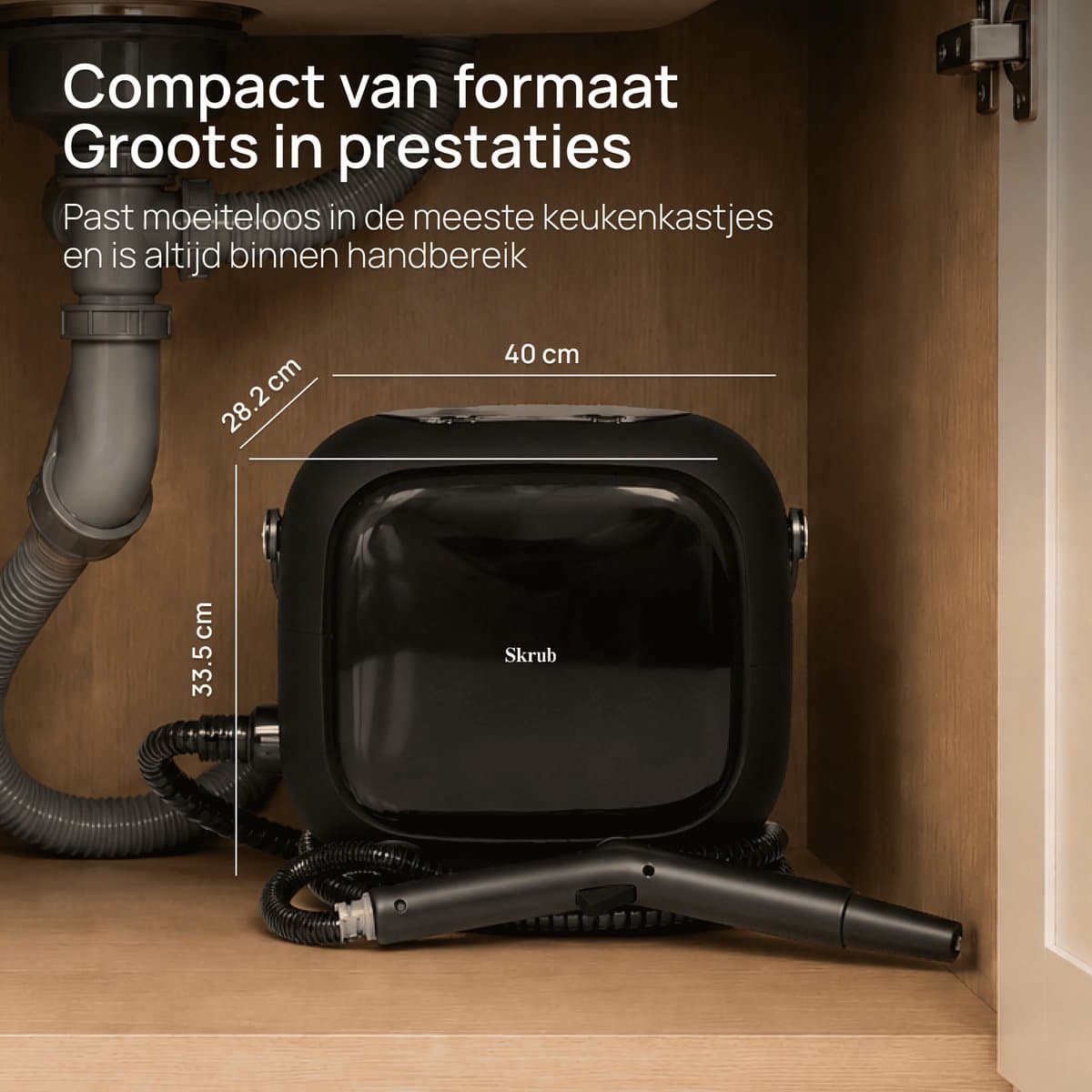 Skrub Stoomreiniger PRO – Tapijtreiniger – Handstomer – 1500W – Stoomdweil & Vloerreiniger – Carpet Cleaner met 20 Accessoires – 45 Min Stomen thumbnail 4
