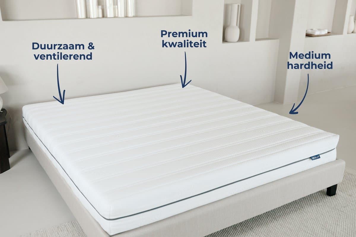 Akkon® Koudschuim Matras 160x200 - 20 cm dik | Orthopedisch - Hybrid Koudschuim HR45 - Premium Kwaliteit - 50 nachten proefslapen thumbnail 5