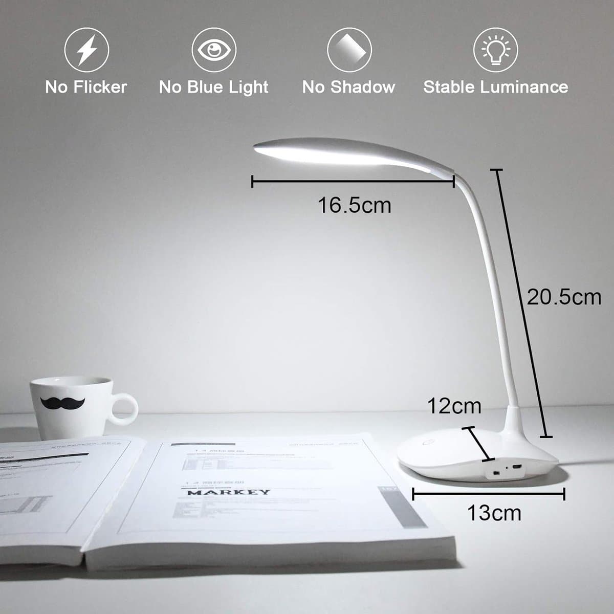 Daglichtlamp hobby - Hobby lamp - Daglichtlamp staand - Bureaulamp - Dimbaar - Leeslamp - Nachtlampje - Oplaadbaar - Wit licht - Wit-Must have voor thuis! thumbnail 2