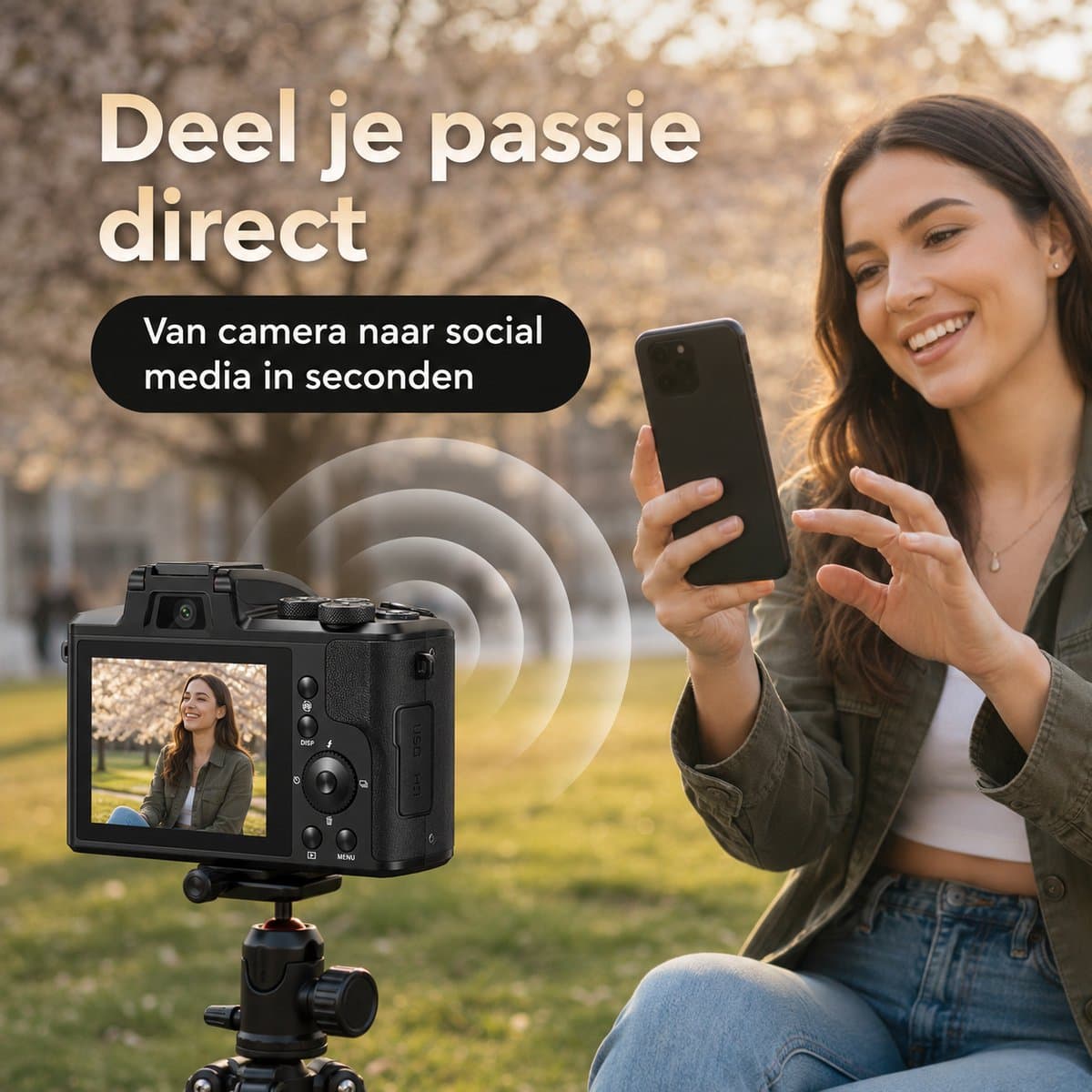 K&L Digitale Fotocamera 8K met WiFi - 88MP - 16 x Zoom - 64GB - 60FPS - HDR - Compact Camera - Vlog Camera thumbnail 5