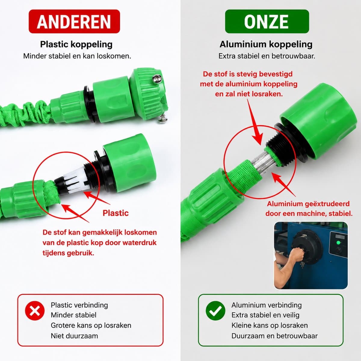 Flexibele Tuinslang - 15m - Zwart - Uitrekbaar - 7 Sproei Functies - Magische Tuinslag - Elastisch - Lichtgewicht - Uitzetbaar - Tuin Bewatering - Water Hose thumbnail 3