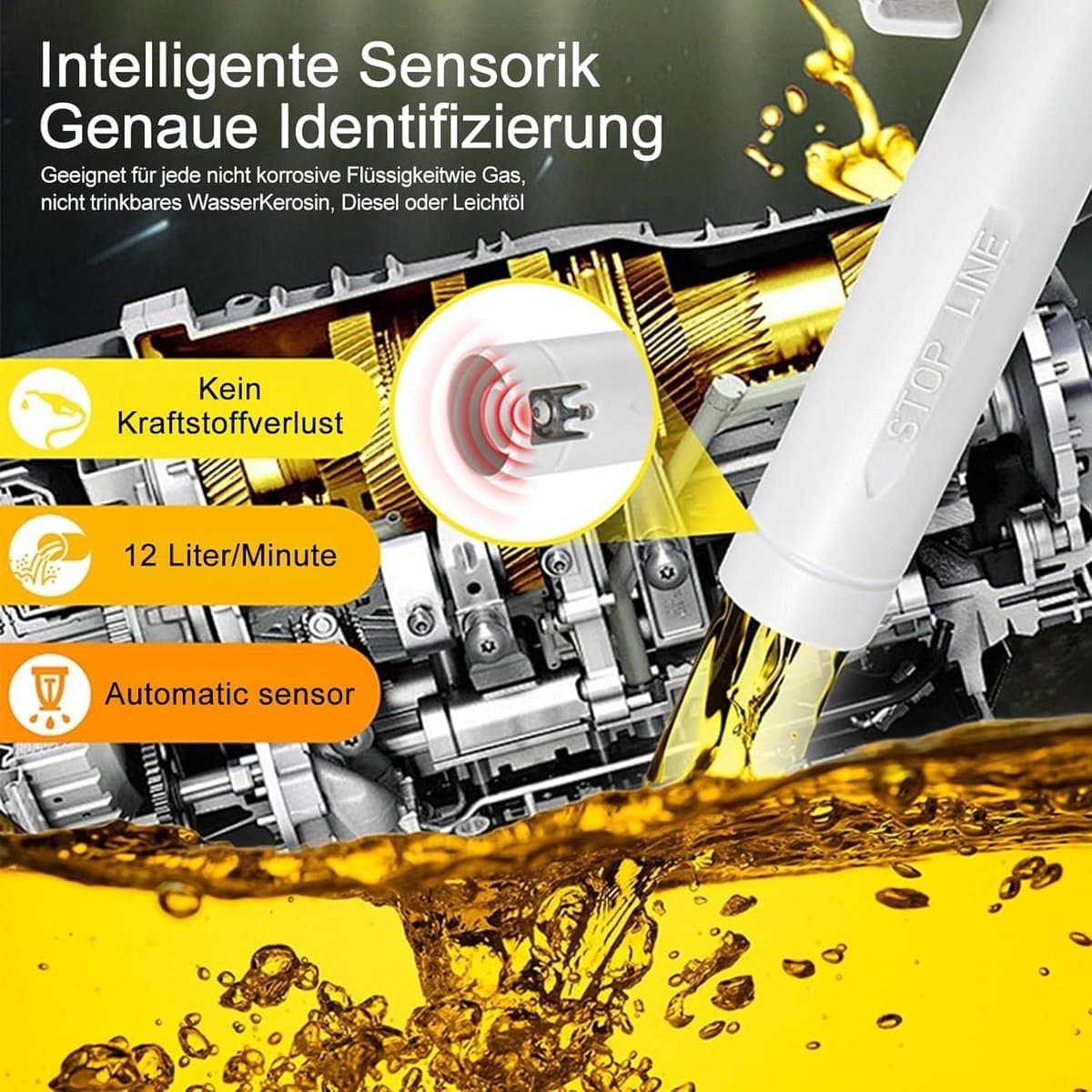 Hevelpompen - Elektrische Hevelpomp - 9.2L/min - Elektrische Hevelpomp met Auto-Stop Sensor - USB Oplaadbare Brandstofpomp - Transferpomp - Mobiele Vloeistofpomp - Universele Hevelaar - voor Diesel, Benzine en Water thumbnail 5