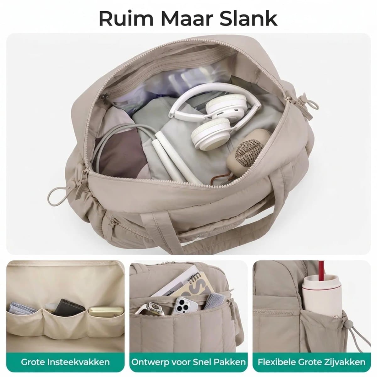 Homeblend Sporttas - Waterdichte Gymtas - Fitness Tas - Weekendtas - Sport Tas - Kleine Sporttas - Reistas - Sporttas Vrouwen - Dames Tas thumbnail 4
