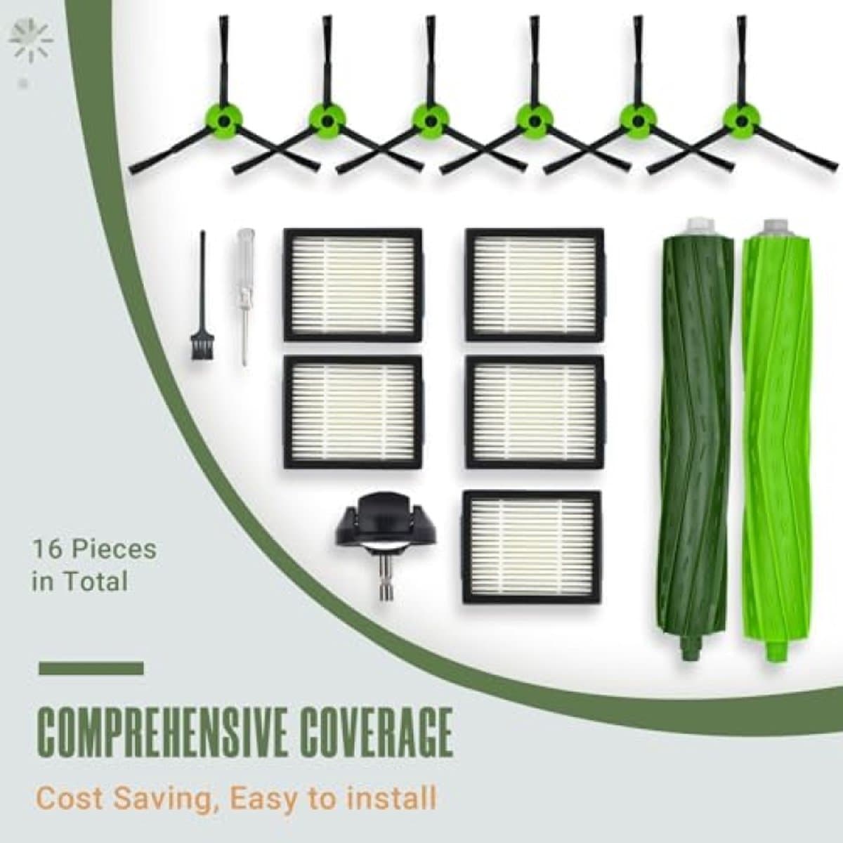 Vervangingsset voor iRobot Roomba J5/J6/J7/J8/J9 Plus - 16 Delig - Borstels, Filters en Wiel - PromoHome thumbnail 5